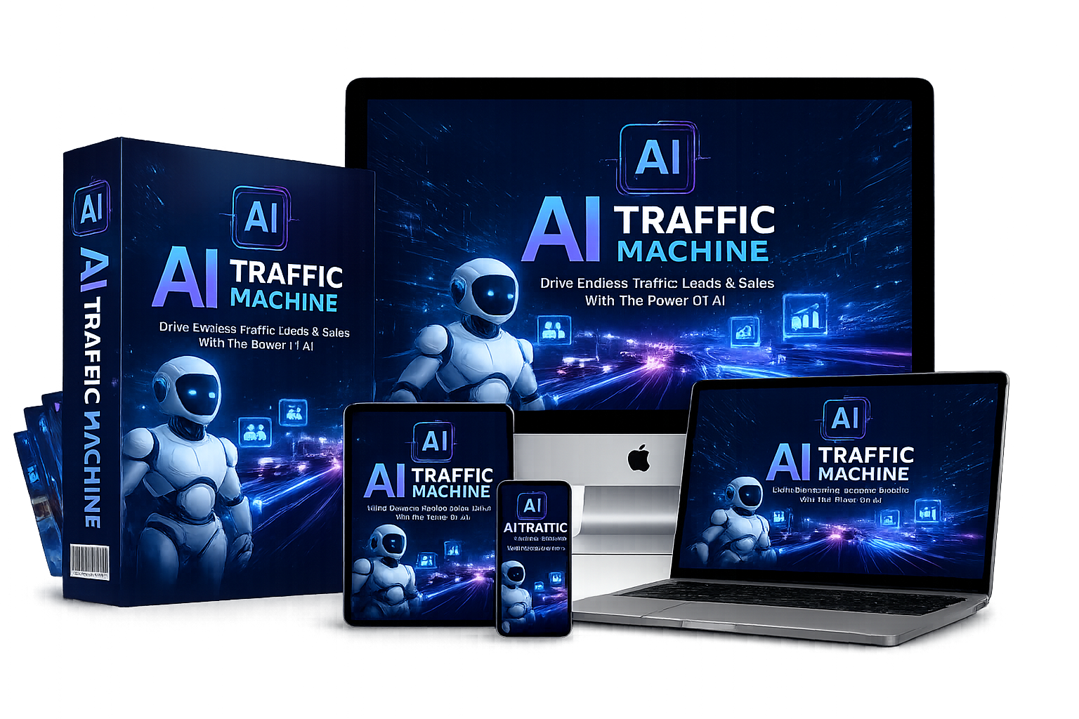 A.I Traffic Machine app — dashboard, mobile app and software box